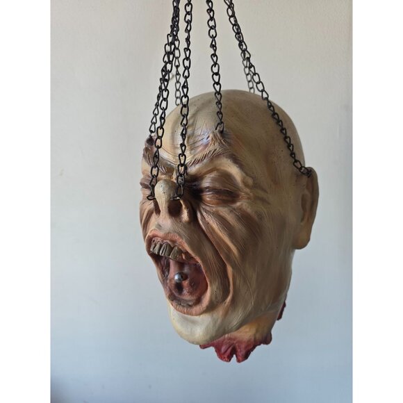 Vintage hanging head chains rubber beheaded Halloween prop life like realistic s - Picture 1 of 8